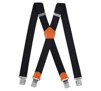 Cokaca Hosenträger Herren in X-Form, Hosenträger Breit 3,8 cm Elastisch und Längenverstellbar, mit Sehr Starken 4 Metall Clip Sehr Gut Geeignet für Große oder Schwere Menschen (Schwarz B)