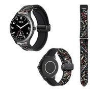 Cokitec Uhrenarmband 22 mm aus Silikon und echtem Leder: America