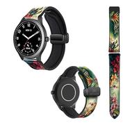 Cokitec Uhrenarmband 22 mm aus Silikon und echtem Leder: Dschungel