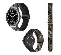 Cokitec Uhrenarmband 22 mm aus Silikon und echtem Leder: Holzrinde