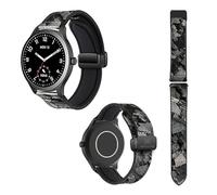 Cokitec Uhrenarmband 22 mm aus Silikon und echtem Leder: Stein