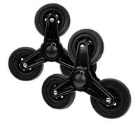 Colcolo 2 Stück zusammenklappbare Einkaufswagen-Dreirad-Gummiräder für Mehrzweckwagen, Treppenräder, schwarz, Ersatzteile für Treppensteiger