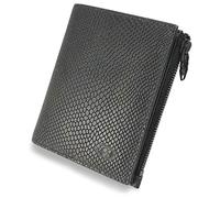 COLDFIRE Snake Eye Zip Herren-Geldbörse - Münzfach, 6 Kreditkartenfächer - RFID-Blockierung - Ultra Slim Bi-Fold, handgefertigt, Schwarz