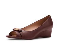 Cole Haan Damen Go-to Malta Peep-Toe-Schleifenkeil, Mahagoni, Leder, 39.5 EU