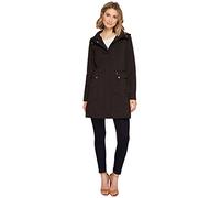 Cole Haan Damen Packable Hooded Rain Jacket with Bow (Standard and Plus Size) Jacke, Schwarz, M