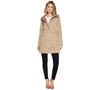 Cole Haan Damen Verstaubare Regenjacke mit Kapuze und Schleife (Standard und Übergröße) Jacke, Champagner, L