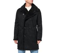 Cole Haan Herren Mantel aus Kunstfell, warm, Schwarz, S