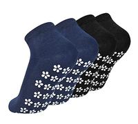 Colexy 2 Paare Yoga Socken Anti Rutsch - Damen & Herren, Rutschfeste Griffsocken für Pilates M, 35-42 (Schwarz, Marineblau)