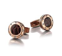Colibri Daytona Manschettenknöpfe für Herren - Designer-Manschettenknöpfe mit Edel-einlage - Drehbarer Walschwanzverschluss - Edelstahl/Gunmetal/Rosegold Finish - Geschenkbox