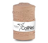 ColiNea Baumwollkordel mit Baumwollkern 5 mm 100m Baumwollgarn DIY Makramee Stricken Cotton Cord Lachs ideal für Makramee Handwerk Baumwollseil für Basteln