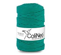 ColiNea Baumwollkordel mit Baumwollkern 5 mm 100m Baumwollgarn DIY Makramee Stricken Cotton Cord türkis ideal für Makramee Handwerk Baumwollseil für Basteln