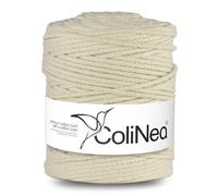 ColiNea Baumwollkordel mit Baumwollkern 5 mm 200m Baumwollgarn DIY Makramee Stricken Cotton Cord ideal für Makramee Handwerk Baumwollseil für Basteln (Elfenbein)