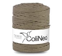 ColiNea Baumwollkordel mit Baumwollkern 5 mm 200m Baumwollgarn DIY Makramee Stricken Cotton Cord ideal für Makramee Handwerk Baumwollseil für Basteln (Dunkelbeige)
