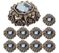 COLLBATH 10 Stück Knöpfe Groß aus Metall mit Strass Robuste Nähknöpfe für Kleidung Elegantes Design 17mm Quadratisch als Mantelknöpfe oder Ersatzknöpfe