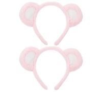 COLLBATH 2 Stück Bärenohren Stirnband Weiches Stoffhaarband Multifunktional Für Kosmetik Gesichtswäsche Cosplay Party Bequem Und Wiederverwendbar