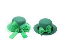COLLBATH 2 Stück Grüne Haarnadeln mit Schleifen Hutclip aus Netzgewebe Leichte Metall Krokodilklemme Haarspange für St Patrick's Day Party und Fest