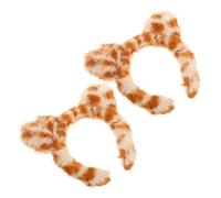 COLLBATH 2 Stück Katzenohren Haarband mit Leopardenmuster Süßes Flauschiges Tierohren Haargummi für Frauen und Mädchen für Hautpflege und Make Up Routine