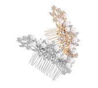COLLBATH 2 Stück Kopfbedeckungen für die Braut Frauenhaarkämme Haarschmuck für Frauen handgemachter Hochzeitshaarkamm Haarschmuck zur Hochzeit floraler Haarkamm Kleine Haarkämme Legierung