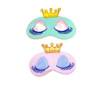 COLLBATH 2stücke Cartoon Augenmaske Mit Krone Schlafmaske Für Und Mädchen Lange Wimpern Rosa Und Blau Für Reisen Und Nickerchen Leicht Und Komfortabel Zum Blockieren Von Licht