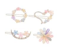COLLBATH 4 Stück Teiliges Haarklammern mit Funkelnden Strass blumen Dekorative Haarschmuck clips für Damen und Mädchen Modische Haarspangen für Alltag Party und Hochzeit Einfach zu Tragen