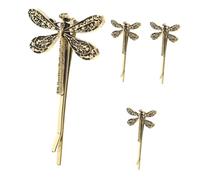 COLLBATH 4 Stück Vintage Metall Haarnadeln Libellen Haarklammern mit Strass Haarschmuck für Damen Stabile Haarschonende Clips für Modische Frisuren und Dickes Haar Elegantes Geschenk