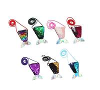 COLLBATH 7 Stück Meerjungfrauenschwanztaschen Für Kinder Pailletten Umhängetasche Kreative Schultertasche Für Mädchen Elegante Einkaufstasche