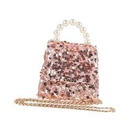 COLLBATH Pailletten Umhängetasche Mädchen Handtasche Glänzende Crossbody Tasche Leicht und Strapazierfähig für Alltag Shopping und Reise Rosa