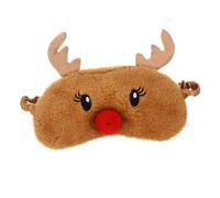 COLLBATH Schlafmaske aus Plüsch mit Cartoon-elch-motiv Bequeme Augenmaske für Reisen und Schlafen Weich und Waschbar Passt Sich Verschiedenen Kopfgrößen