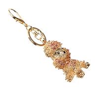 COLLBATH Süßer Pudel Schlüsselanhänger aus Legierung mit Glitzersteinen Leichter Taschen und Rucksackanhänger für Damen als Geschenk und Dekoration