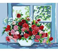 Collection D'Art 11399 Gobelin Gobelin Kreuzstich-Set, Gemaltes Leinwandbild, Blumen, 50,8 x 61 cm