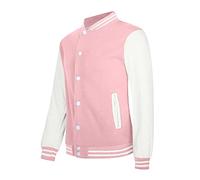 College Jacke Damen Oldschool - Damen Blouson Bomberjacke Pink Übergangsjacke Langarm Sommerjacke Button Down Motorradjacke Dünne Softshelljacke Übergang Bikerjacke/Sommerjacken/Steppmantel