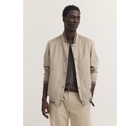 Collegejacke BUGATTI "Premium Suede", Herren, Gr. 58, 40, beige, 100% Polyester, unifarben, regular fit, Jacken Collegejacke, Regular Fit wasserabweisend (39051522-58) 40, beige