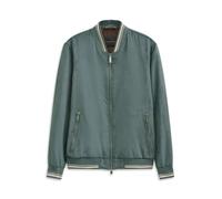 Collegejacke BUGATTI "Regular Fit", Herren, Gr. 52, 150, moos, 100% Polyester, unifarben, regular fit, Bündchen, Jacken Collegejacke, wasserabweisend trotz leicht perforiertem Oberstoff (63214606-52)