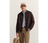 Collegejacke BUGATTI "Regular Fit", Herren, Gr. 52, 90, braun, 100% Polyester, unifarben, regular fit, Bündchen, Jacken Collegejacke, wasserabweisend trotz leicht perforiertem Oberstoff (78619807-52) 