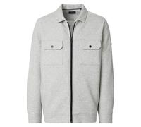 Collegejacke CASAMODA "CASAMODA Sweatjacke uni", Herren, Gr. L, grau, 55% Baumwolle, 45% Polyester, Jacken Collegejacke (26110460-L) grau