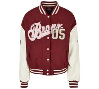 Collegejacke FUBU "Fubu Damen FW224-006-1 City 05 Varsity Jacket bordeaux/offwhite", Damen, Gr. M, rot, 100% Polyurethan, mehrfarbig, normal, amerikanischer Ausschnitt, Jacken Collegejacke (58618020-M