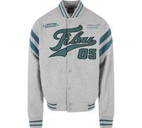 Collegejacke FUBU "Fubu Herren FM223-005-1 Varsity Sweat College Jacket", Damen, Gr. M, erdgrau, grün, 80% Polyester, 20% Baumwolle, mehrfarbig, normal, amerikanischer Ausschnitt, Jacken Collegejacke