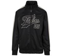 Collegejacke FUBU "Fubu Herren FM223-017-2 FUBU Varsity Striped Track Jacket", Damen, Gr. M, schwarz, 70% Polyester, 30% Wolle, mehrfarbig, normal, amerikanischer Ausschnitt, Jacken Collegejacke (5798