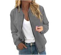 Collegejacke Für Damen Oversize Weiße Jeansjacke Kurz Ohne Kapuze Blouson Schwarz Jacke Sommer Bomberjacke Frühling Rosa Glänzend Weiß Sommerjacke Leicht Elegant Beige Grün Blau Khaki Lila Xxxxl Xl