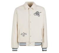 Collegejacke KARL KANI "Karl Kani Kani Snow Tiger College Jacket", Damen, Gr. XXL, sanftes weiß, lightblau, 70% Polyester, 30% Wolle, mehrfarbig, normal, amerikanischer Ausschnitt, Jacken Collegejacke