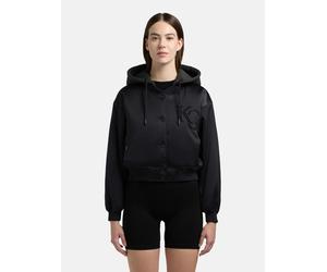 Collegejacke KHUJO "Chani", Damen, Gr. M (38), schwarz, Obermaterial: 97% Polyester, 3% Elasthan. Innenfutter: 100% Polyester, oversize hüftlang, Ärmel ohne Ärmelschlitz Rippstrickbündchen, Jacken Col