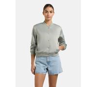 Collegejacke KHUJO "Tami", Damen, Gr. S (36), grau (cloud grün), Obermaterial: 97% Polyester, 3% Elasthan. Innenfutter: 100% Polyester, lässig geschnitten hüftlang, hoch geschlossener Ausschnitt, Ripp