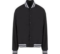 Collegejacke MISTERTEE "MisterTee New York Arc Light College Jacket", Herren, Gr. XL, schwarz-weiß (schwarz), 100% Polyester, mehrfarbig, loose fit, amerikanischer Ausschnitt, Jacken Collegejacke (330
