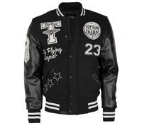 Collegejacke TOP GUN "TG20213031", Herren, Gr. M, schwarz, Obermaterial: 40% Wolle, 40% Polyester, 20% Polyurethan / Futter: 100% Polyester, Jacken Collegejacke (67871223-M) schwarz