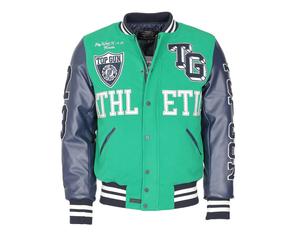 Collegejacke TOP GUN "TG23001", Herren, Gr. 50M, grün, Obermaterial, Futter, Wattierung, Strick: 100% Polyester ; Beschichtung Ärmel: 100% Polyurethan, Jacken Collegejacke (97792117-M) grün