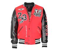 Collegejacke TOP GUN "TG23004", Herren, Gr. 54 (XL), rot, Obermaterial, Futter, Wattierung, Strick: 100% Polyester .Beschichtung Ärmel: 100% Polyurethan, Jacken Collegejacke (77796402-XL) rot