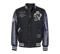 Collegejacke TOP GUN "TG25014", Herren, Gr. 54 (XL), navy, Oberstoff: 100% Polyester; Obermaterial Ärmel: 55% Polyurethan 45% Polyester; Futter: 100% Polyester; Wattierung: 100% Polyester; Strick: 95%