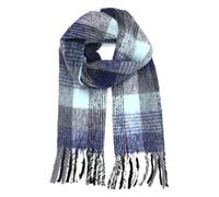 collezione alessandro Italienischer Schal Beth kariert mit Fransen 210cm x 30cm