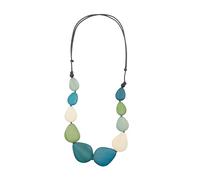 collezione alessandro Lange Kette Devi aus flachen Holzperlen