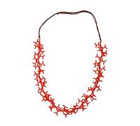 collezione alessandro Lange Kette Toni mit Baumwollband und Glasperlen in Koralleoptik